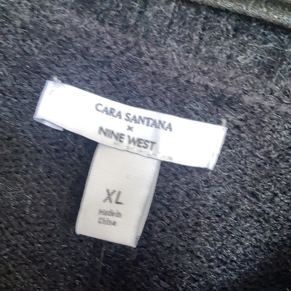 Relist 2/15 ❌ Cara Santana x Nine West black sweater w sequin chevron stripe XL - Picture 5 of 14